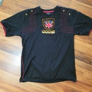 VTG Coogi Streetwear Australia Flag Black T Shirt